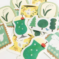WASHI FLAKE STICKERS – GREEN (QSA152)