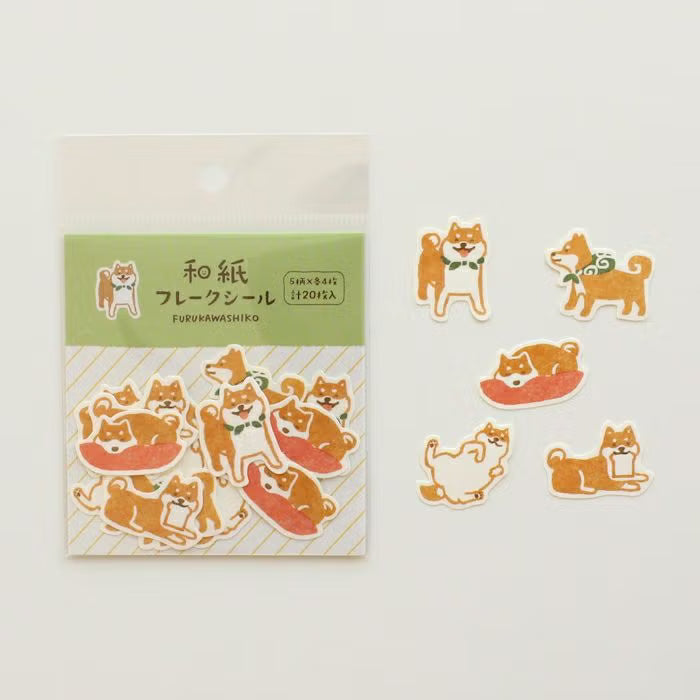 WASHI FLAKE STICKERS SHIBA INU (QSA290)