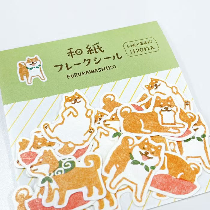 WASHI FLAKE STICKERS SHIBA INU (QSA290)