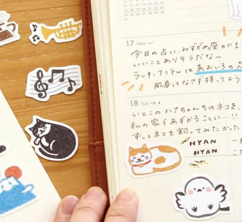 WASHI FLAKE STICKERS CAT (QSA291)