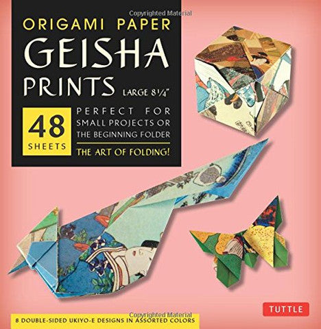 ORIGAMI PAPER GEISHA PRINTS LARGE 8-1/4 INCH