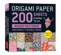 ORIGAMI PAPER 200 SHEETS WASHI PATTERNS 6 IN (15 CM)
