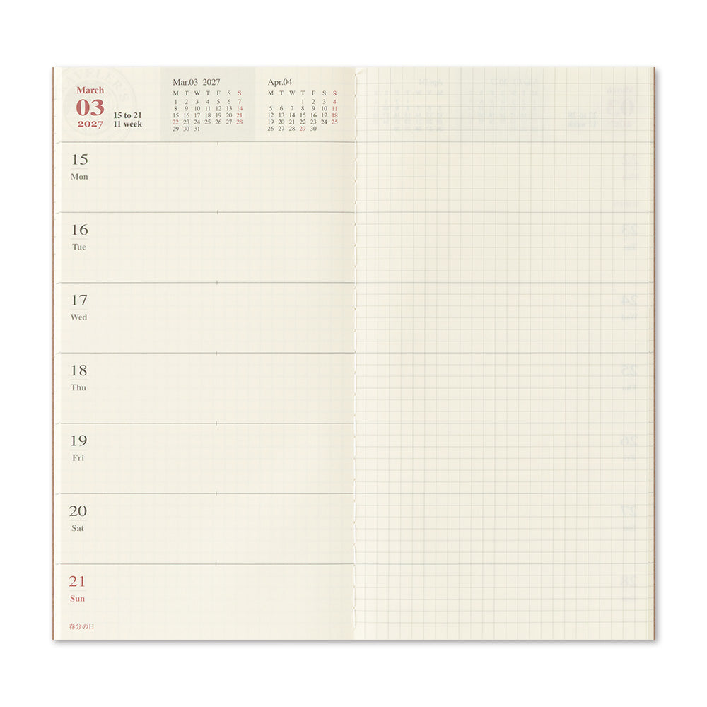 TRAVELER'S DIARY 2027 REGUALR SIZE WEEKLY + MEMO (14502006)