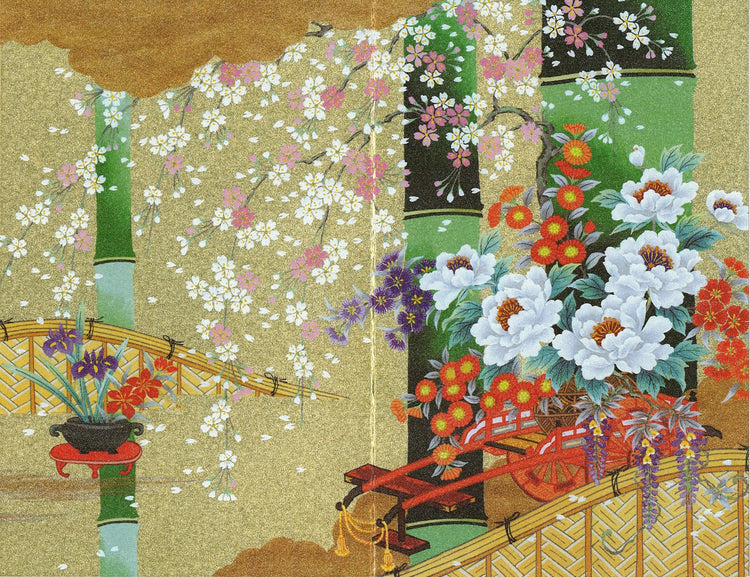 [BLANK]  GOLD BASE: FLOWER & BAMBOO (F25-952)
