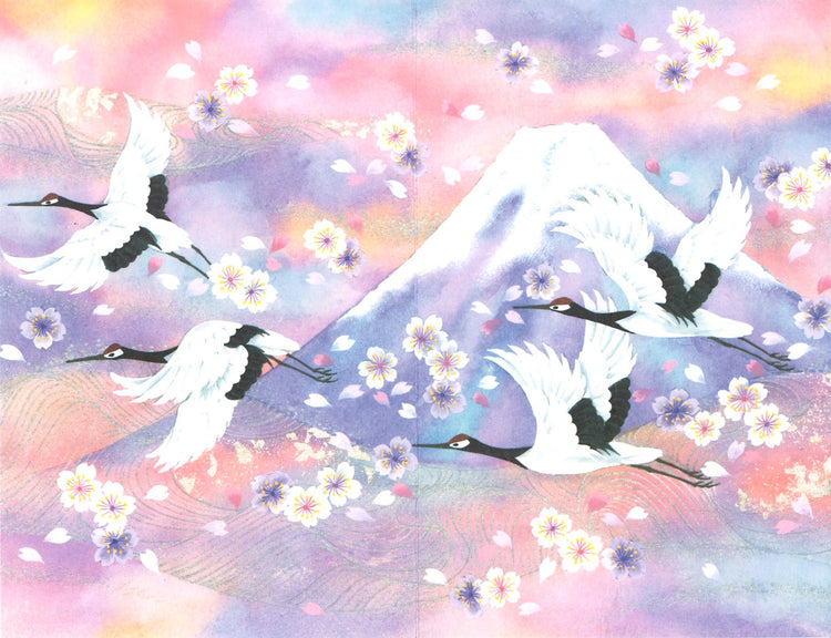 [BLANK]  PURPLE BASE: CRANES & SAKURA (F25-962)