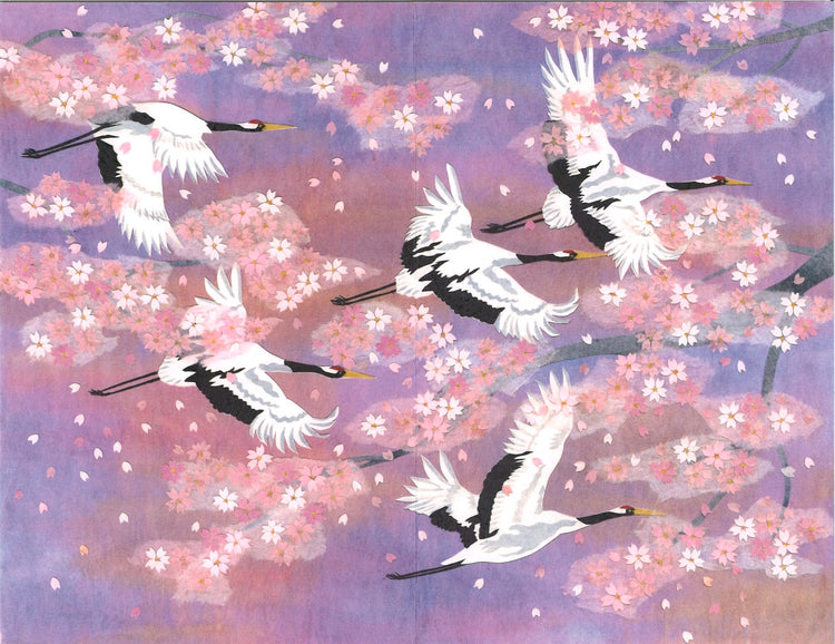 [BLANK]  PURPLE BASE: CRANES & SAKURA (F25-932)