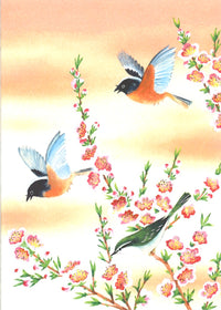 [BLANK]  BIRDS & PLUM #677 (F20-677)