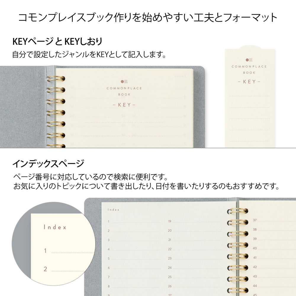 RING NOTEBOOK A6 COMMONPLACE GRAY (15397006)