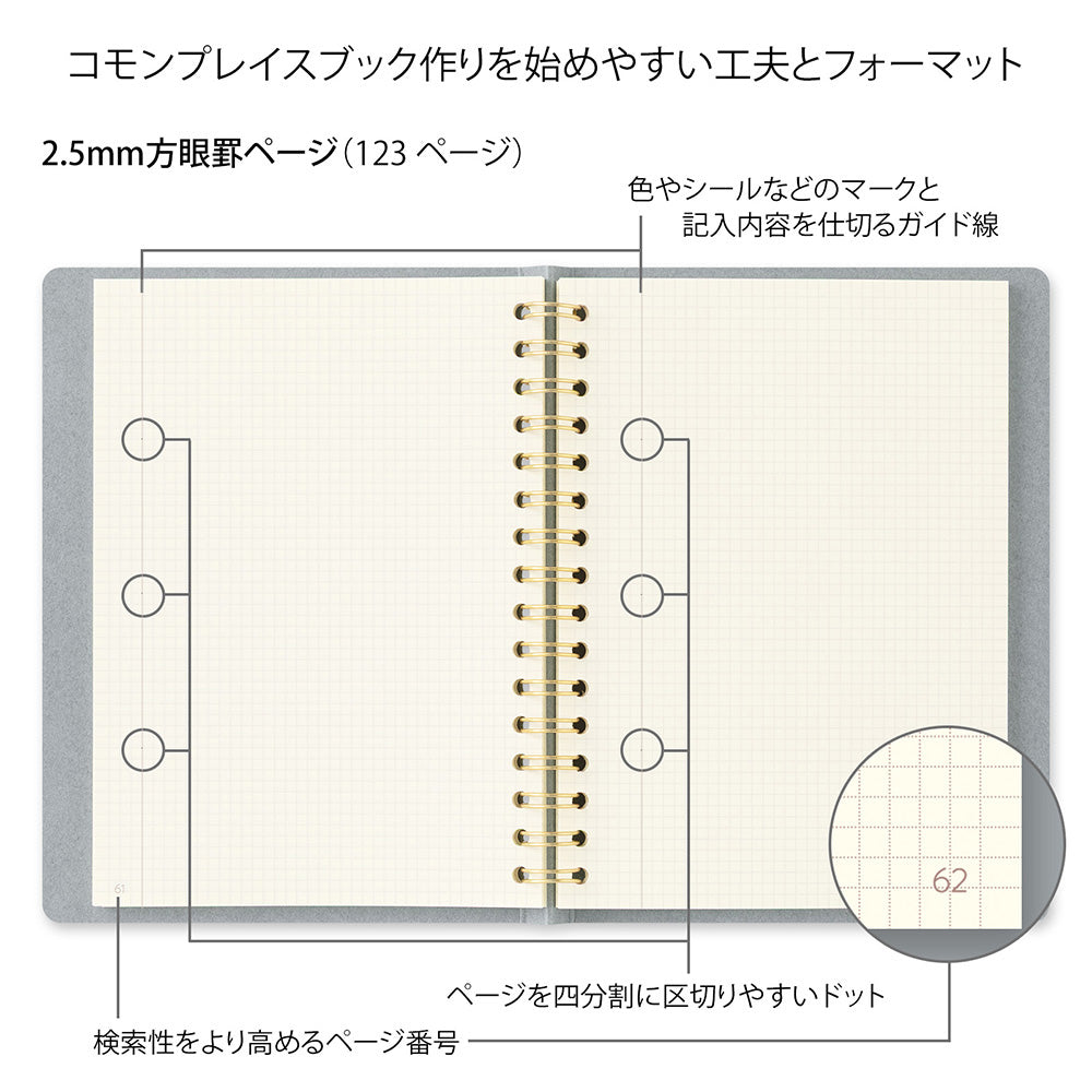 RING NOTEBOOK A6 COMMONPLACE GRAY (15397006)