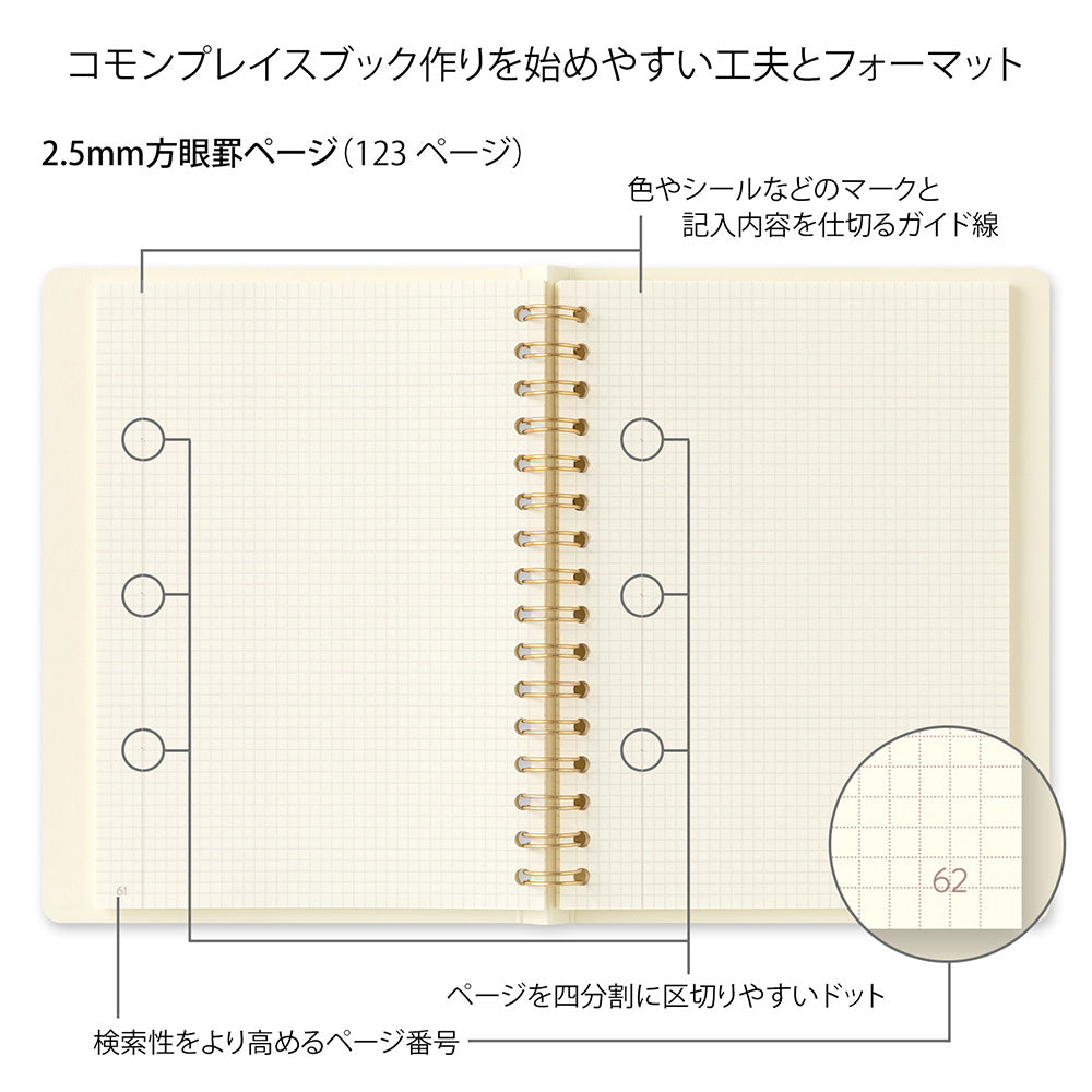 RING NOTEBOOK A6 COMMONPLACE IVORY (15398006)