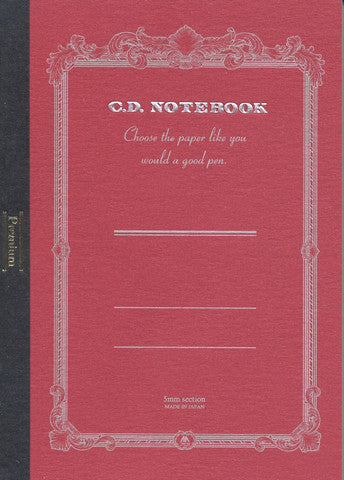 PREMIUM CD NOTEBOOK A6 5MM GRID 96PAGES RED