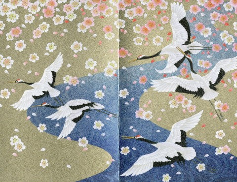 [BLANK] GOLD BASE: CRANE W/ SAKURA