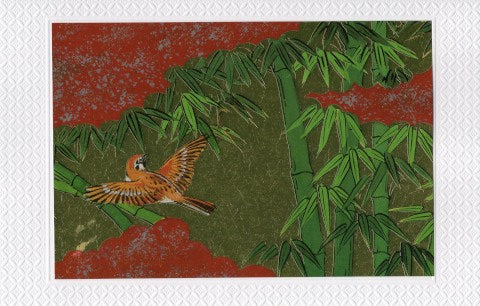 [BLANK] BIRD AND BAMBOO W/ FRAME