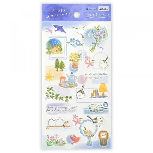 STICKERS LARGE - DECO TIME: LONG-TAILED TIT (1294101)
