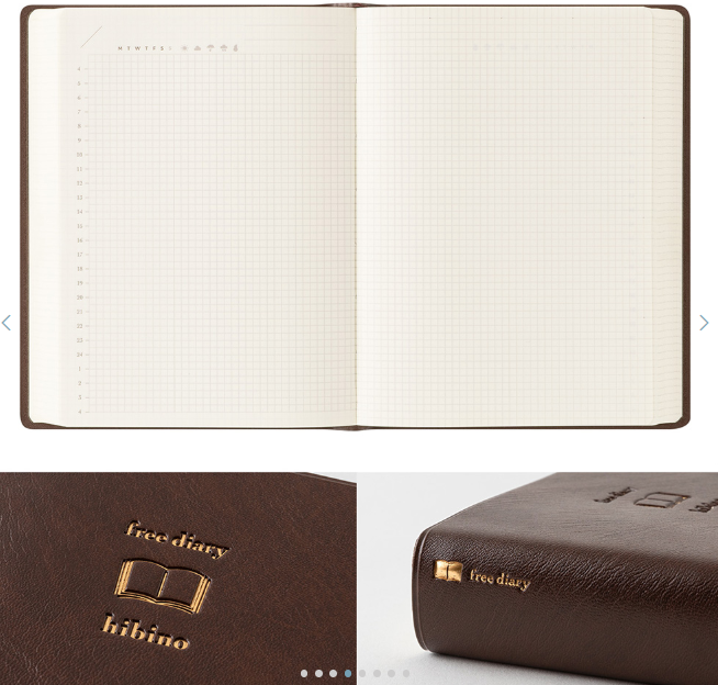 HIBINO FREE DIARY A6 BROWN (15396006)