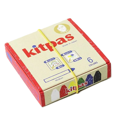 KITPAS RICE BRAN WAX ART CRAYONS 6 COLORS