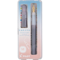 KAKUNO FOUNTAIN PEN MADOROMI MEDIUM GOLD NIB GREY (KFPM-BLKMGRY)