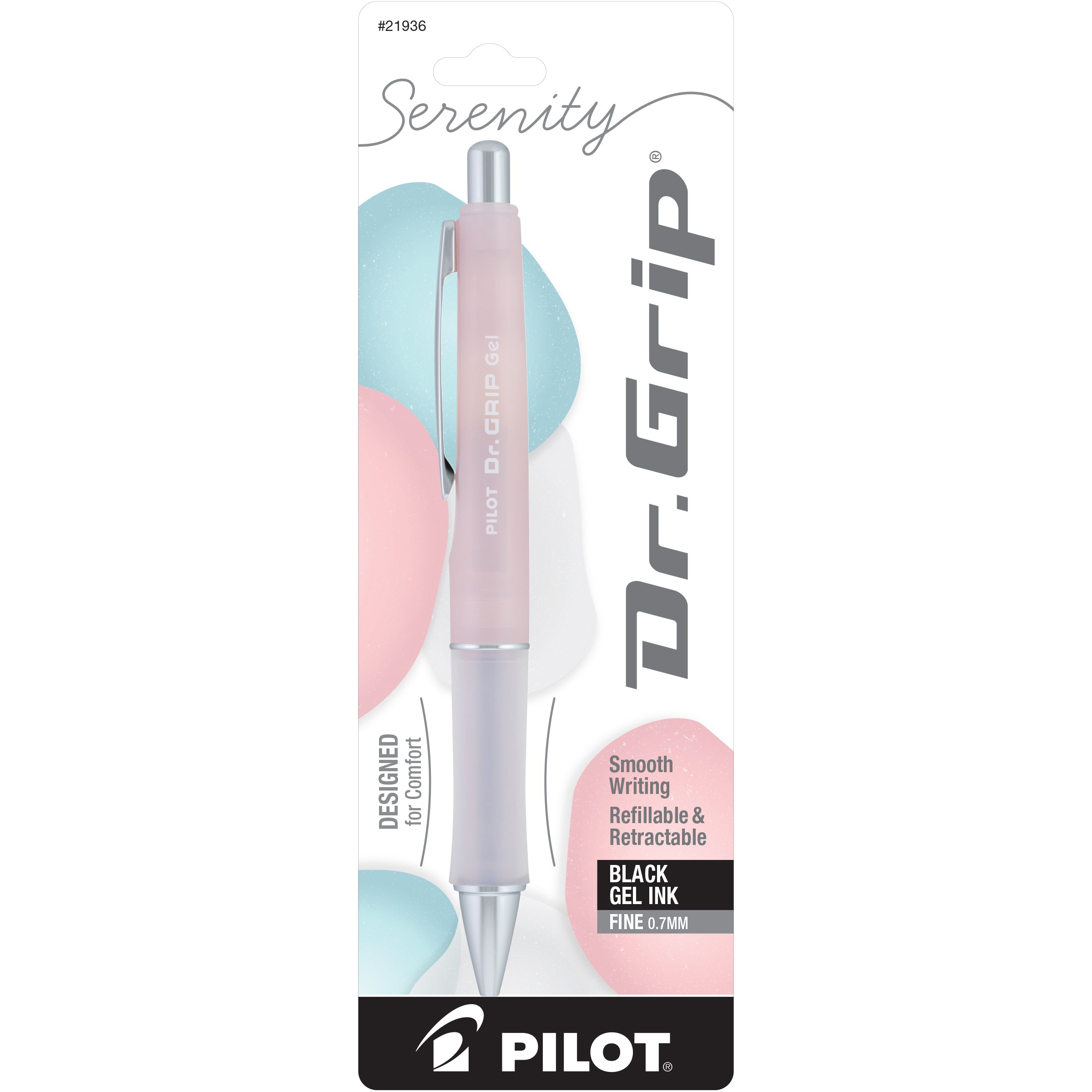 DR GRIP SERENITY GEL INK BLACK FINE LIGHT PINK (BDGS7BLK-LTK)