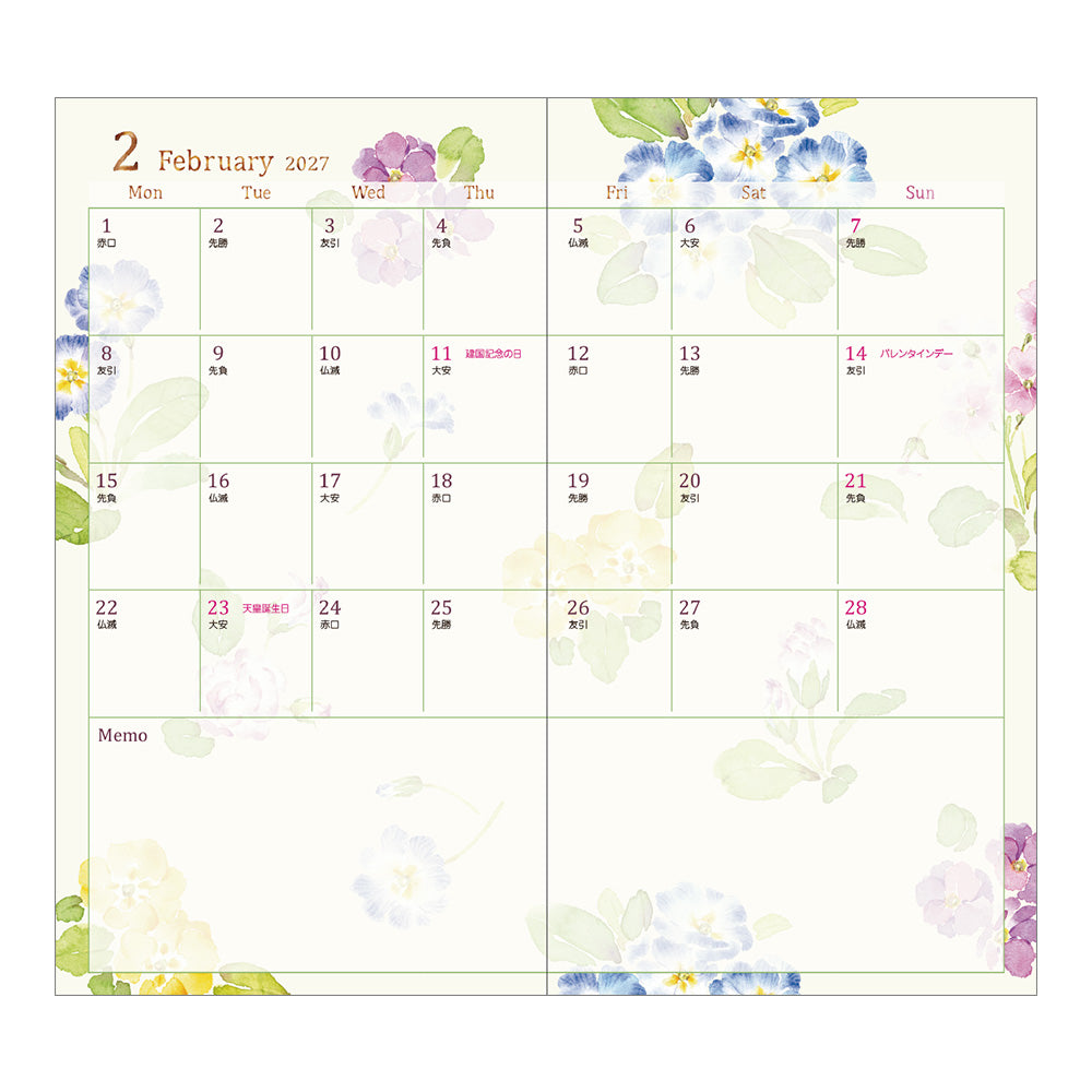 POCKET DIARY SLIM COUNTRY TIME FLOWER 2027 (22439006)