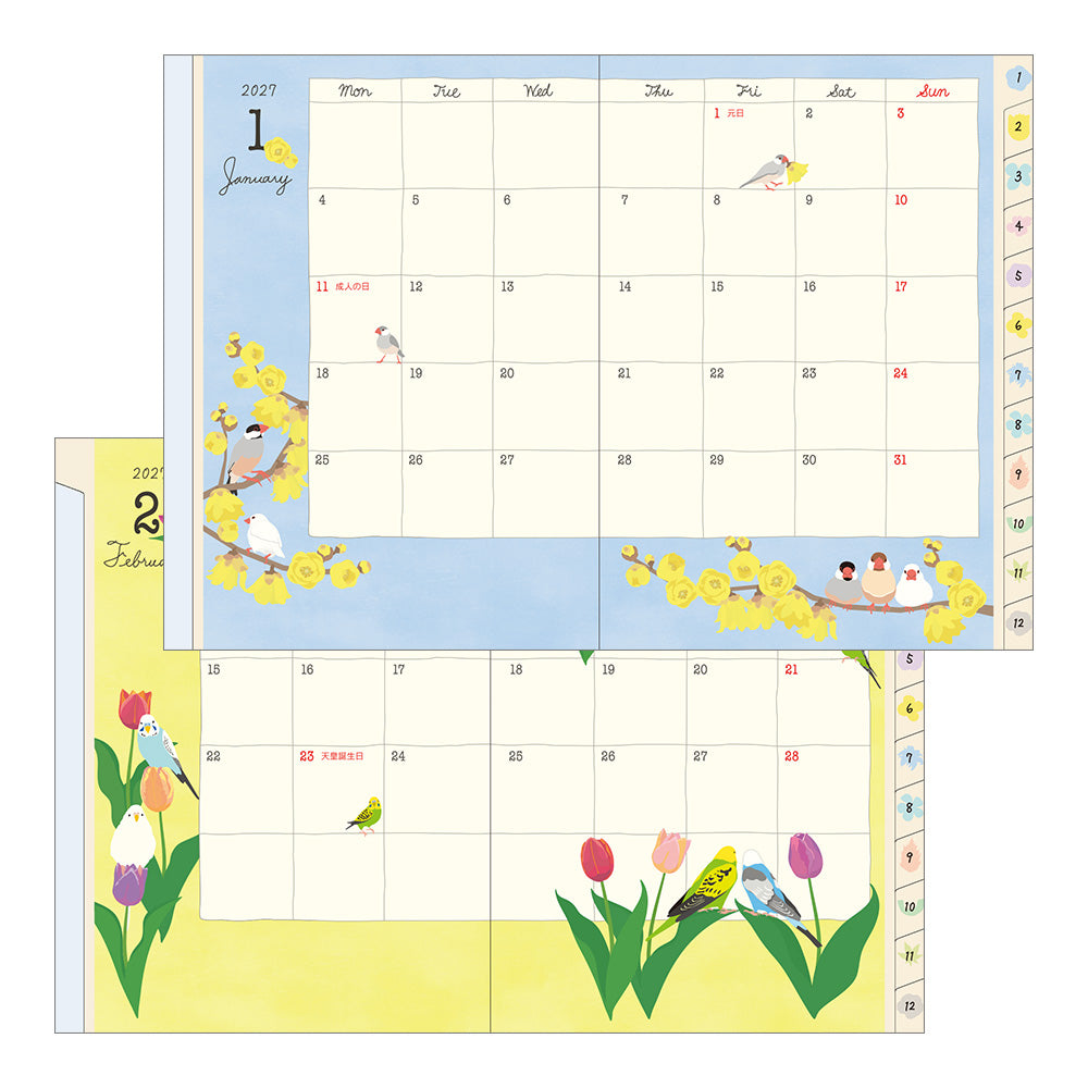 POCKET DIARY A6 BIRD 2027 (22445006)