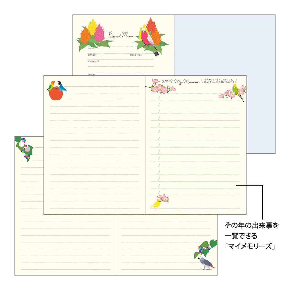 POCKET DIARY A6 BIRD 2027 (22445006)