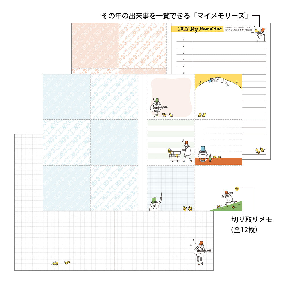 POCKET DIARY A6 WEEKLY BLOCK OJISAN 2027 (22447006)