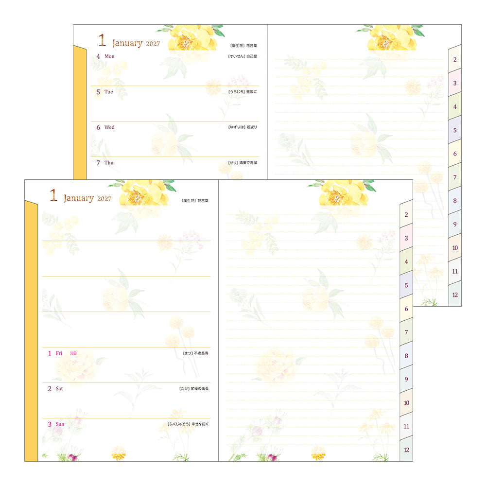 POCKET DIARY B6 COUNTRY TIME FLOWER 2027 (22450006)