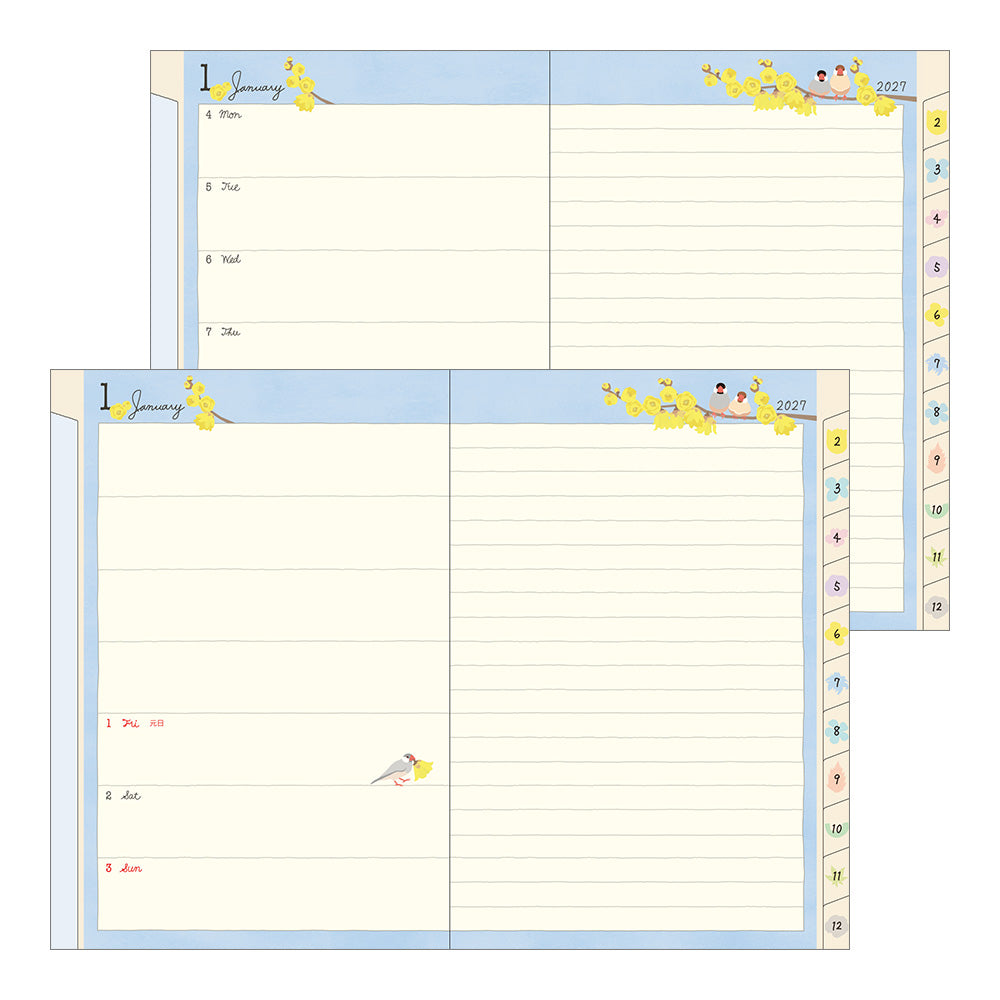 POCKET DIARY B6 BIRD 2027 (22451006)