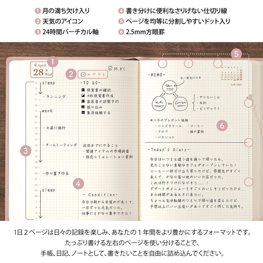 DIARY HIBINO A6 PINK 2027 (22467006)