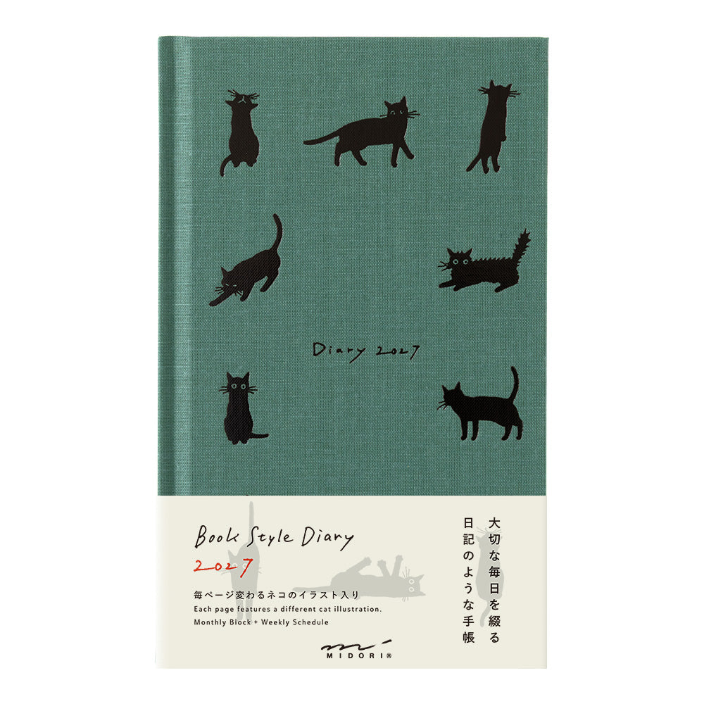 BOOK STYLE DIARY B6 VARIANT CAT GREEN 2027 (22476006)