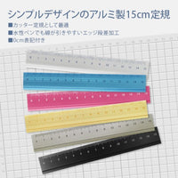 SLIP-ON ALUMINIUM RULER 15CM BLACK