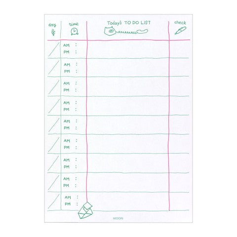 MIDORI TO DO MEMO PAD - JOB