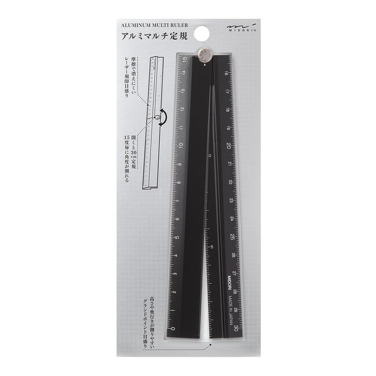 ALUMINUM MULTIPLE RULER 30CM BLACK A (CHANGE FROM JP#231369)
