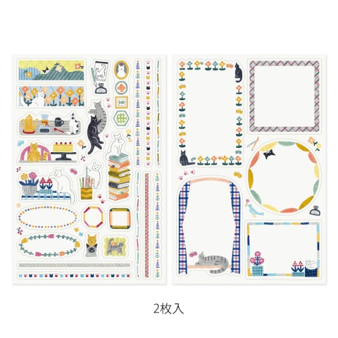 YURU LOG STICKER 2 SHEETS CAT