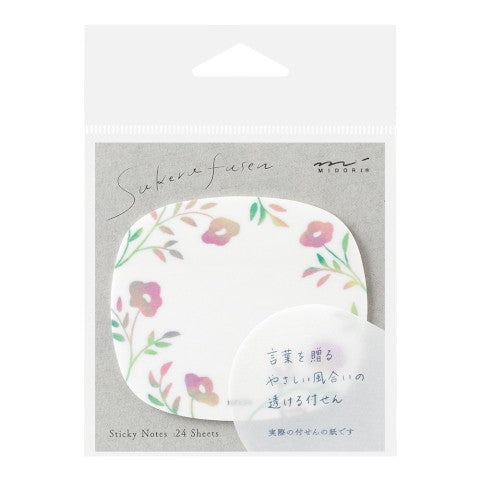 STICKY NOTES TRANSPARENCY FLOWER PINK