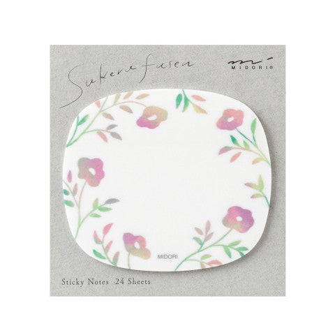 STICKY NOTES TRANSPARENCY FLOWER PINK