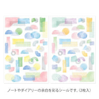 YURU LOG DECORATION STICKER 2 SHEET COLLAGE WATERCOLOR MOTIF