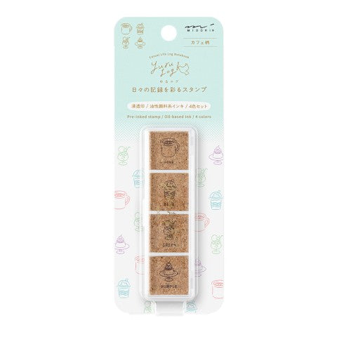 YURU LOG PAINTABLE STAMP PRE-INKED CAFE