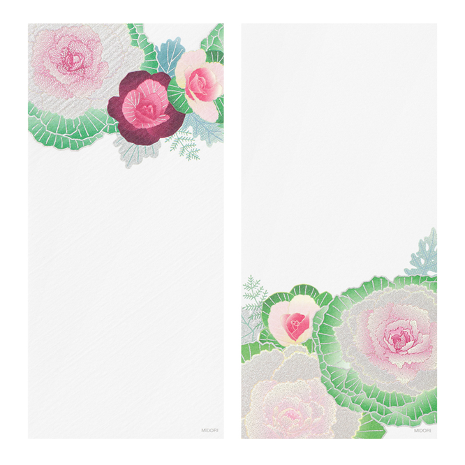 MESSAGE LETTER PAD 597 SILK-PRINTING FLOWERING KALE WREATH (89597006)