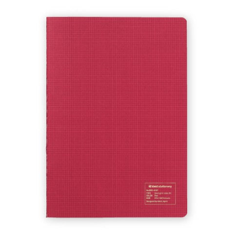 2MM GRID NOTES A5 - RED - CREAM PAPER