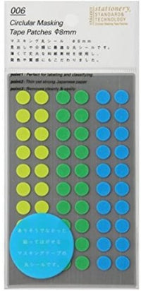 CIRCULAR MASKING TAPE PATCHES 8 MM SHUFFLE EARTH