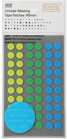 CIRCULAR MASKING TAPE PATCHES 8 MM SHUFFLE EARTH