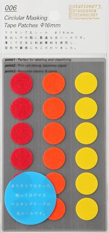 CIRCULAR MASKING TAPE PATCHES 16 MM SHUFFLE FINE