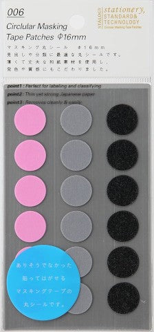 CIRCULAR MASKING TAPE PATCHES 16 MM SHUFFLE SPACE