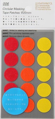 CIRCULAR MASKING TAPE PATCHES 20 MM SHUFFLE FINE