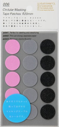 CIRCULAR MASKING TAPE PATCHES 20 MM SHUFFLE SPACE