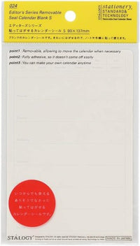 REMOVABLE CALENDAR SEAL WEEKLY S 10 SHEET