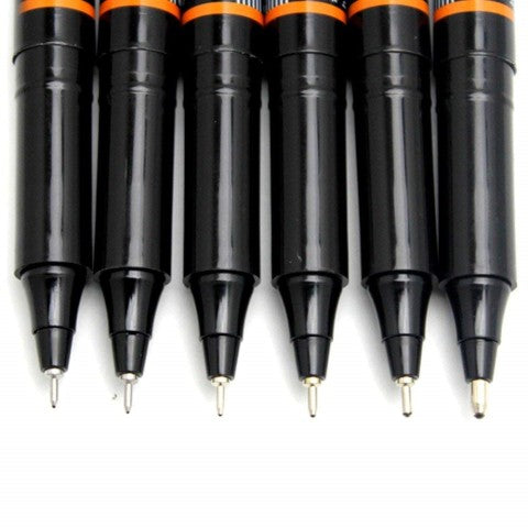 OHTO GRAPHIC LINER NEEDLE POINT DRAWING PEN PIGMENT INK SET OF 6