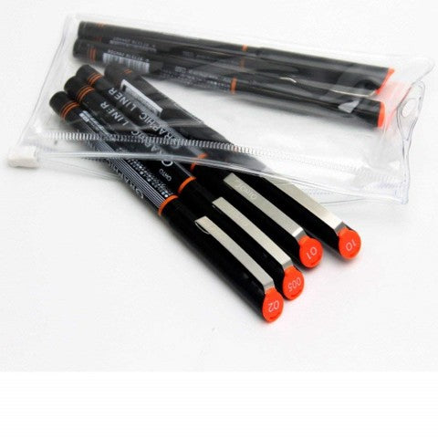 OHTO GRAPHIC LINER NEEDLE POINT DRAWING PEN PIGMENT INK SET OF 6