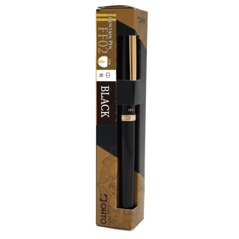 OHTO FOUNTAIN PEN FF02 MIDDLE BARREL GOLD BLACK